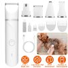 4 In 1 Electric Pet Dog Cat Grooming Kit Cordless Rechargeable Pet Hair Trimmer Shaver Set Low Noise Nail Grinder with 4 Guide Combs
