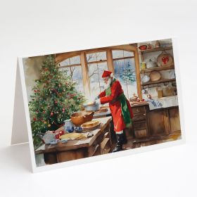 Cookies with Santa Claus Weihnachtsmann Greeting Cards Pack of 8 Blank Cards with Envelopes Whimsical A7 Size 5x7 Blank Note Cards