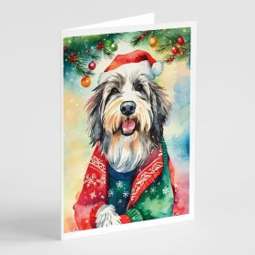 Bearded Collie Christmas Greeting Cards Pack of 8 Blank Cards with Envelopes Whimsical A7 Size 5x7 Blank Note Cards