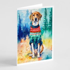 American English Coonhound Christmas Greeting Cards Pack of 8 Blank Cards with Envelopes Whimsical A7 Size 5x7 Blank Note Cards