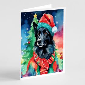 Belgian Sheepdog Christmas Greeting Cards Pack of 8 Blank Cards with Envelopes Whimsical A7 Size 5x7 Blank Note Cards
