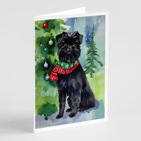 Affenpinscher Christmas Greeting Cards Pack of 8 Blank Cards with Envelopes Whimsical A7 Size 5x7 Blank Note Cards