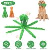 2Pcs Squeaky Dog Toys No Stuffing Crinkle Plush Octopus Dog Teething Toy Interactive Dog Toy Dog Training Toy For Puppy Small Medium Large Dog