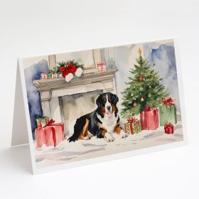 Bernese Mountain Dog Christmas Greeting Cards Pack of 8 Blank Cards with Envelopes Whimsical A7 Size 5x7 Blank Note Cards (Default: Default)