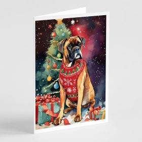Boxer Christmas Greeting Cards Pack of 8 Blank Cards with Envelopes Whimsical A7 Size 5x7 Blank Note Cards (Default: Default)