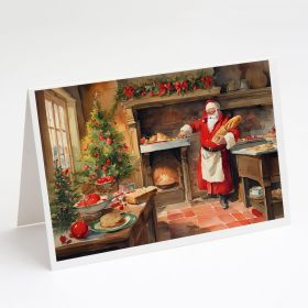 Cookies with Santa Claus Greeting Cards Pack of 8 Blank Cards with Envelopes Whimsical A7 Size 5x7 Blank Note Cards (Default: Default)