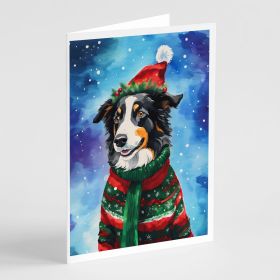 Border Collie Christmas Greeting Cards Pack of 8 Blank Cards with Envelopes Whimsical A7 Size 5x7 Blank Note Cards (Default: Default)