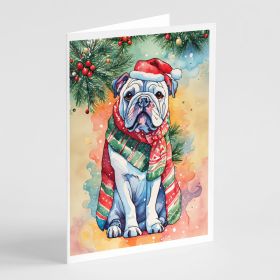 English Bulldog Christmas Greeting Cards Pack of 8 Blank Cards with Envelopes Whimsical A7 Size 5x7 Blank Note Cards (Default: Default)