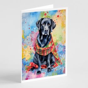 Black Labrador Retriever Christmas Greeting Cards Pack of 8 Blank Cards with Envelopes Whimsical A7 Size 5x7 Blank Note Cards (Default: Default)