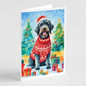 German Wirehaired Pointer Christmas Greeting Cards Pack of 8 Blank Cards with Envelopes Whimsical A7 Size 5x7 Blank Note Cards (Default: Default)
