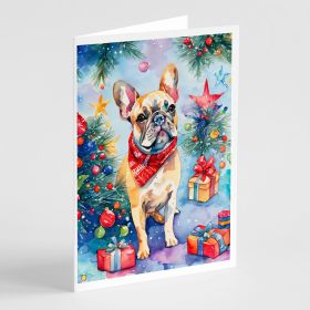 French Bulldog Christmas Greeting Cards Pack of 8 Blank Cards with Envelopes Whimsical A7 Size 5x7 Blank Note Cards (Default: Default)