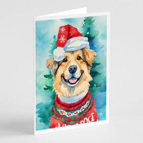 Finnish Lapphund Christmas Greeting Cards Pack of 8 Blank Cards with Envelopes Whimsical A7 Size 5x7 Blank Note Cards (Default: Default)