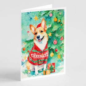 Corgi Christmas Greeting Cards Pack of 8 Blank Cards with Envelopes Whimsical A7 Size 5x7 Blank Note Cards (Default: Default)