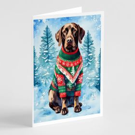 German Shorthaired Pointer Christmas Greeting Cards Pack of 8 Blank Cards with Envelopes Whimsical A7 Size 5x7 Blank Note Cards (Default: Default)
