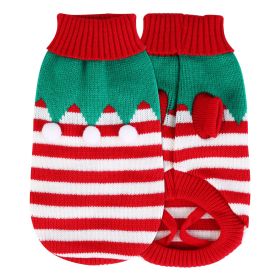 Pet Christmas Turtleneck Sweater Dog Cat Christmas Clothes Snowman Stripes Costume Winter Holiday Sweater for Small Medium Kitten Puppy Cats Dogs (Option: PetSweaterFurballS)