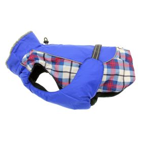 Alpine All-Weather Dog Coat (Color: Royal Blue Plaid, size: 2X-Large)