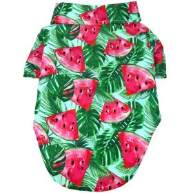 Hawaiian Camp Shirt (Color: Juicy Watermelon, size: X-Large)
