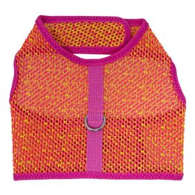 Active Mesh Dog Harness with Leash (Color: Pink & Yellow, size: large)