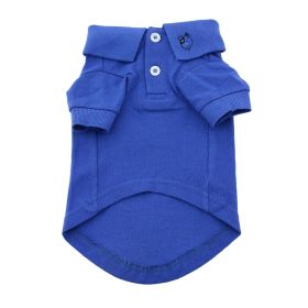 Solid Dog Polo (Color: Nautical Blue, size: large)