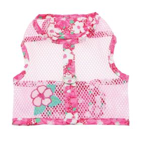 Cool Mesh Dog Harness with Leash (Color: Hawaiian Hibiscus Pink, size: small)