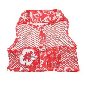 Cool Mesh Dog Harness with Leash (Color: Hawaiian Hibiscus Red, size: small)