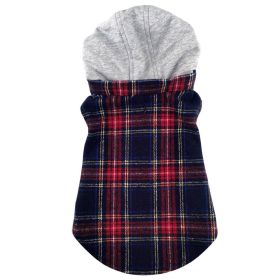 Weekender Dog Sweatshirt Hoodie (Color: Red & Black Plaid Flannel, size: medium)